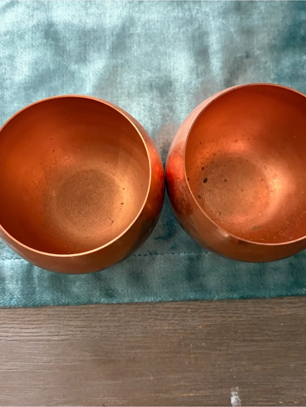Copper Finish Round Votive Holders - Pair